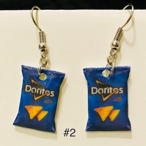 Junk food earrings (cheese tortilla chip earrings , cheese tortilla chip jewelry, ranch tortilla chip earrings, miniature food earrings)