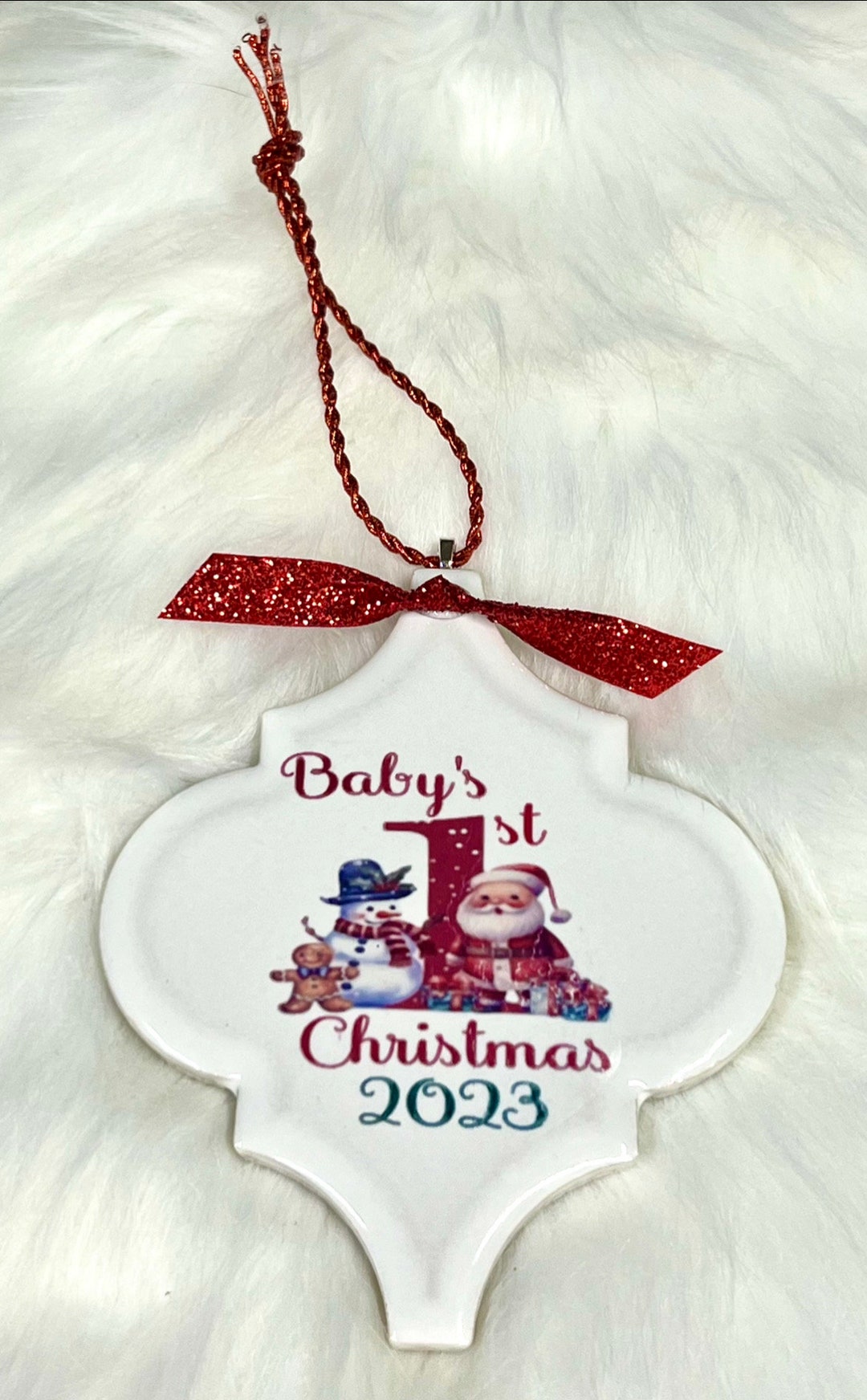 Babys 1st Christmas 2023 Ornament porcelain Babys 1st Christmas