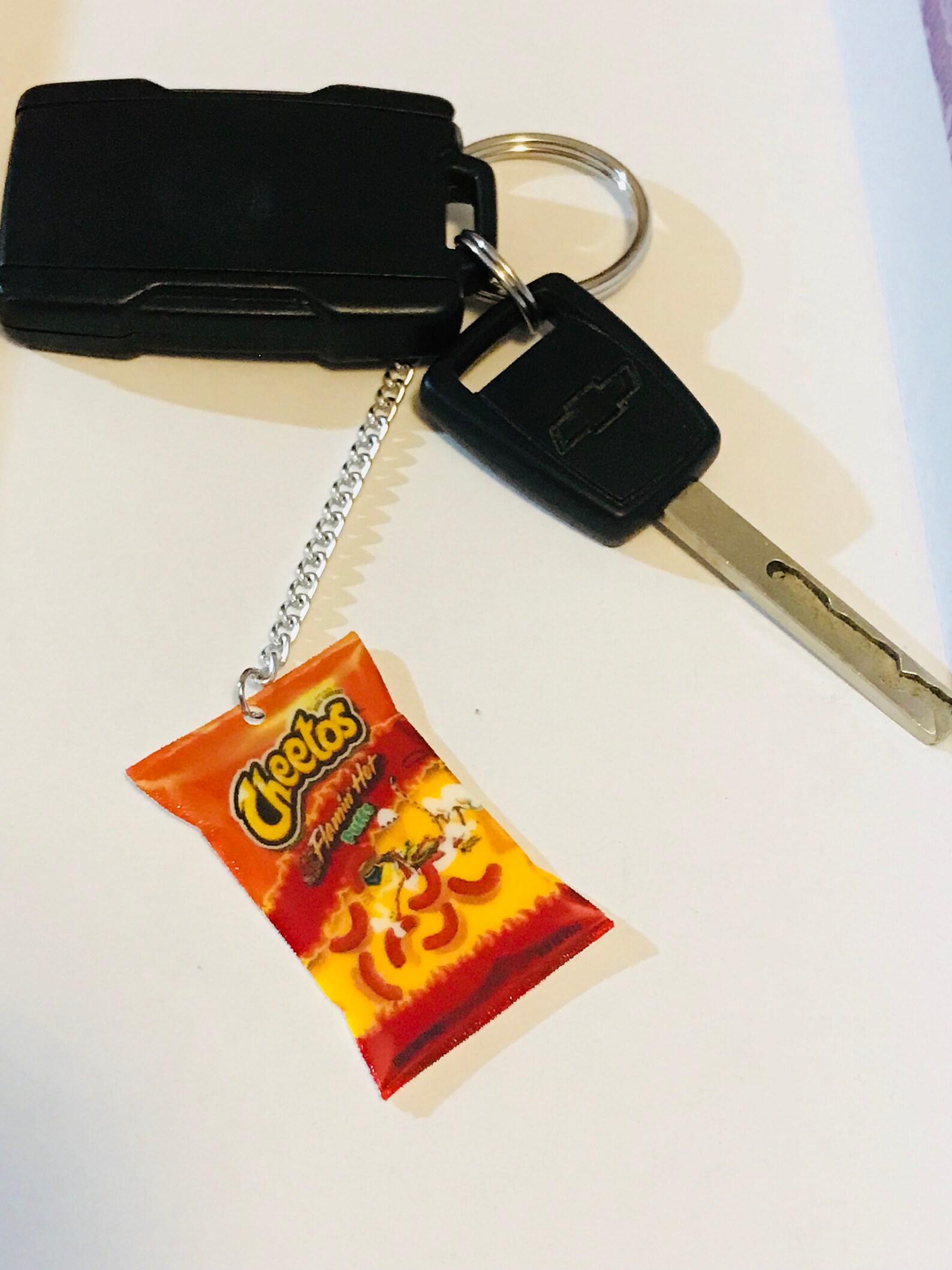 Junk Food Keychain flaming Hot Cheese Curls Keychain Flaming Etsy
