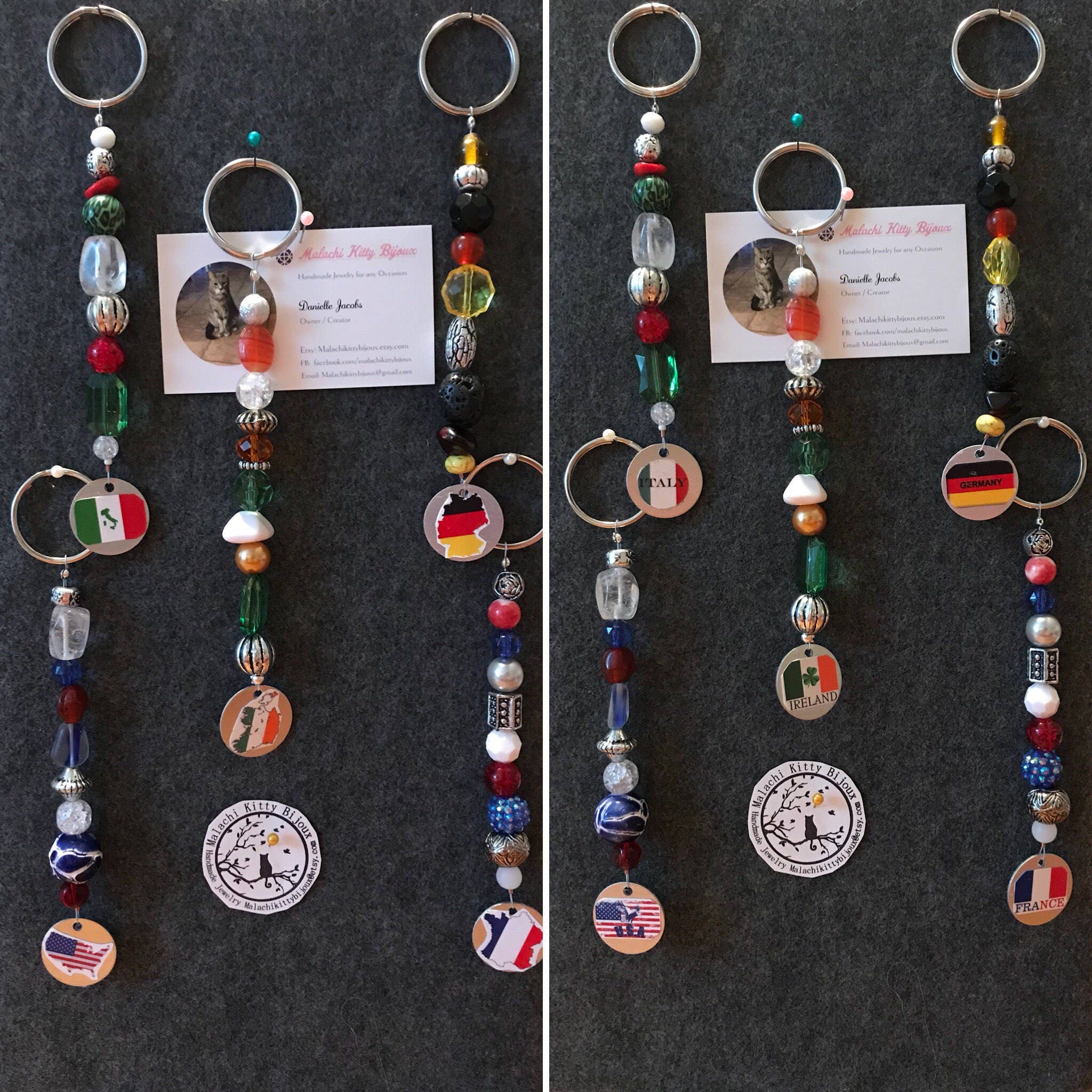 Nation Keychains (choose Your Country)(usa, Ireland, Australia, Germany ...