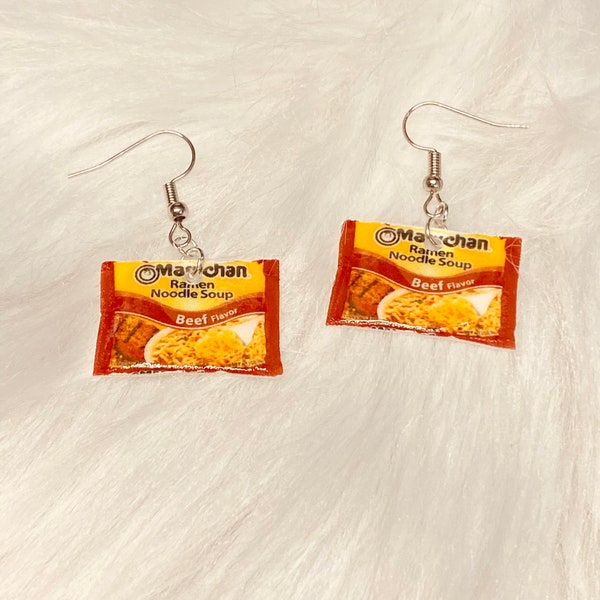 Ramen noodle earrings (soup earrings , ramen noodle jewelry, pasta earrings, miniature food earrings) *Newly UPDATED - IMPROVED*