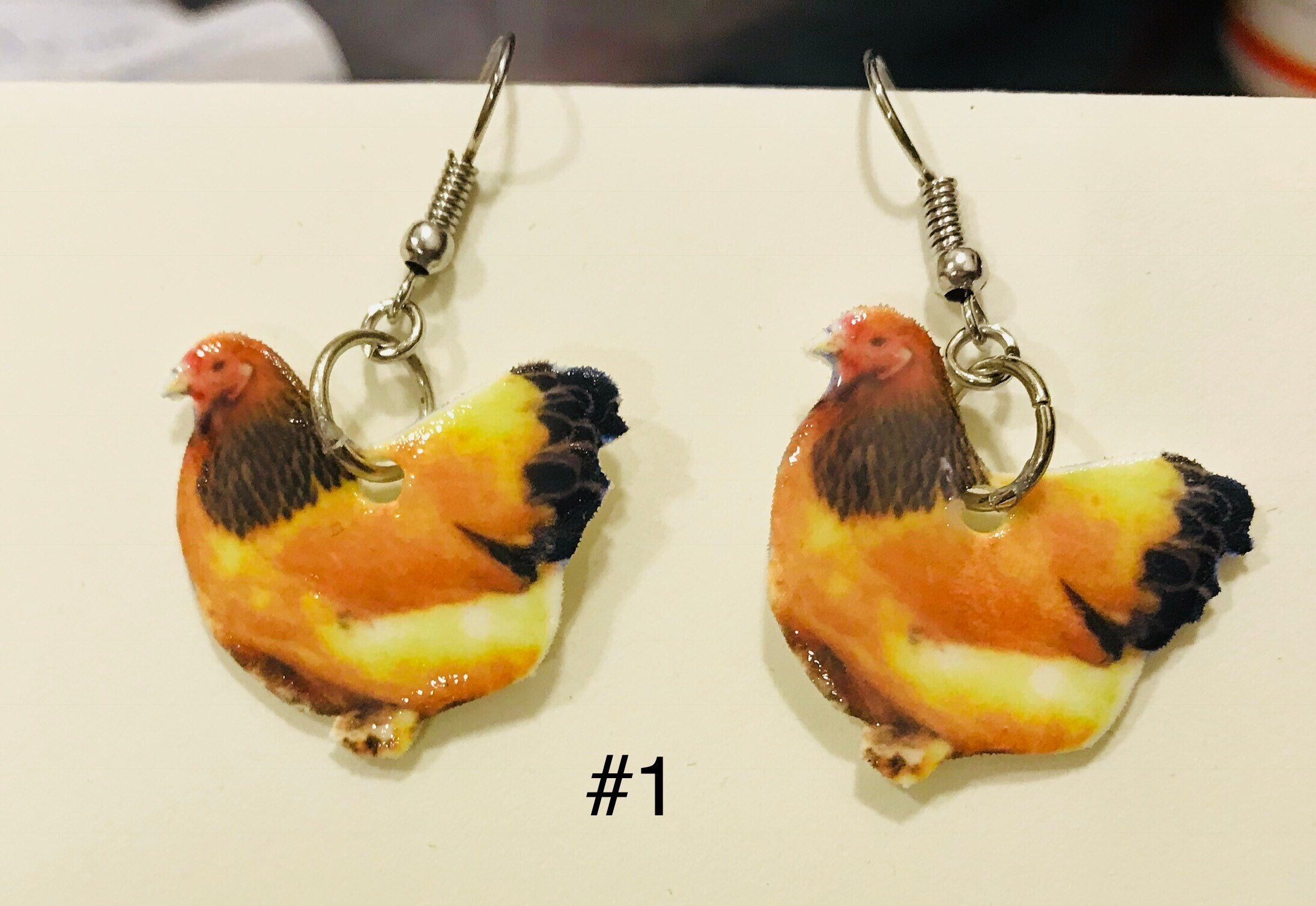 Chicken Earrings hen Earrings Rooster Earrings Bird Etsy