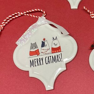 Merry Catmas Ornament (Christmas kitty ornament, Cat Christmas tree ornament, cat lover, Funny ornament)