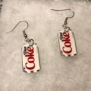 Soda earrings (junk food earrings , soda jewelry, junk food jewelry, miniature food earrings, sweet snacks, munchie, fizzy drink earrings)