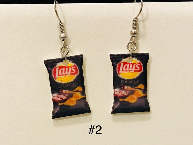 Junk Food Earrings barbecue Potato Chip Earrings BBQ Potato Etsy