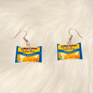 Ramen noodle earrings (soup earrings , ramen noodle jewelry, pasta earrings, miniature food earrings) *Newly UPDATED - IMPROVED*