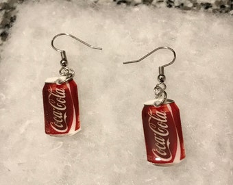 Soda earrings (junk food earrings , soda jewelry, junk food jewelry, miniature food earrings, sweet snacks, munchie, fizzy drink earrings)