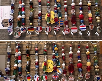 Nation Keychains (choose your country)(USA, Ireland, Australia, Germany, France, Canada and many others)(5-5 1/2&quot; keychains)