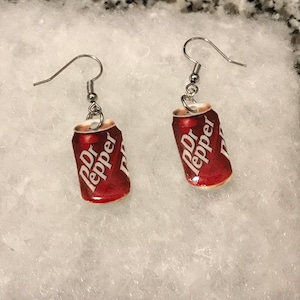 Soda earrings (junk food earrings , soda jewelry, junk food jewelry, miniature food earrings, sweet snacks, munchie, fizzy drink earrings)