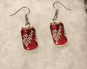 Soda earrings (junk food earrings , soda jewelry, junk food jewelry, miniature food earrings, sweet snacks, munchie, fizzy drink earrings)