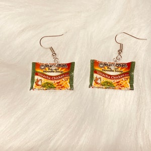 Ramen noodle earrings (soup earrings , ramen noodle jewelry, pasta earrings, miniature food earrings) *Newly UPDATED - IMPROVED*