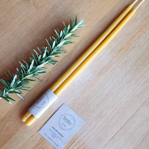 Hand-Dipped Australian Beeswax Prayer Candle, Slim Taper Pair