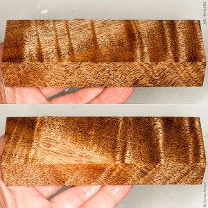 Stabilized natural curly mango wood block– for knife handles, pens, ring blanks, turning and carving, wood for crafts