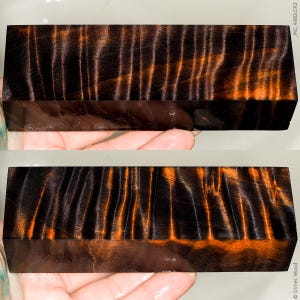 Stabilized curly cotton wood block– for knife handles, pens, ring blanks, turning and carving, wood for crafts