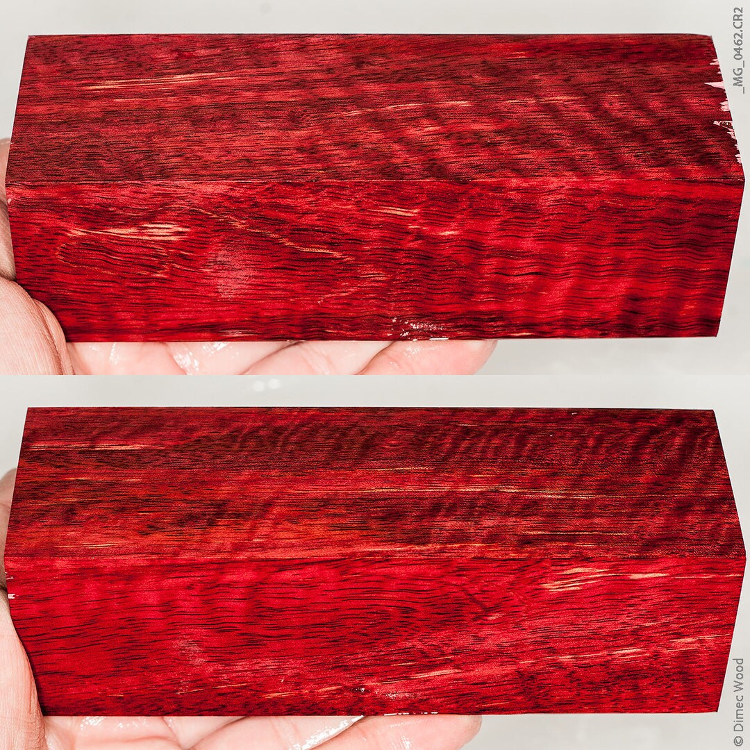 Stabilized Curly Mango Wood Block Wood Knife Handle Natural Etsy