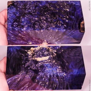 Stabilized box elder burl wood block– for knife handles, pens, ring blanks, turning and carving, wood for crafts