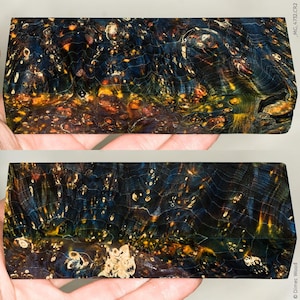 Stabilized box elder burl wood block– for knife handles, pens, ring blanks, turning and carving, wood for crafts