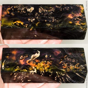 Stabilized box elder burl wood block– for knife handles, pens, ring blanks, turning and carving, wood for crafts