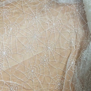 White/Black Mesh lace fabric,Spider Web Cobwebs Lace Fabric,Sequins Lace,Wedding Fabric