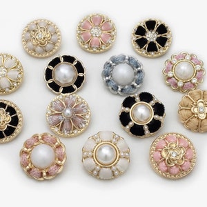 5 pieces Metal Gold Pearl Buttons,Bridal Buttons,Jacket Buttons,Clothing Accessories,High Quality