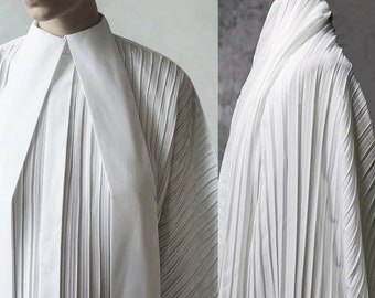 White pleated fabric,Ruffle fine Pleated chiffon fabric,Clothing Fabric