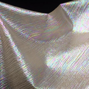 Ombre Iridescent Fabric,Multi-Tones Smooth Reflective Laser Fabric for Activewear,Costumes,Dance Clothing