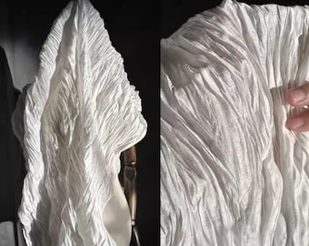White Wrinkle Fabric,Satin Stretch Fabric,Wedding Fabric,Party Decor