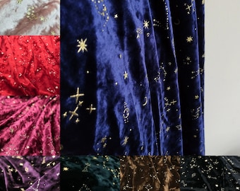 Starry Sky Velvet Fabric: Shimmer Gilding Cloth, DIY Craft Material