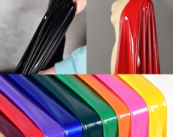 Glänzender Spiegel Stretch Stoff: Kunstleder PU-Material, 26 Farben