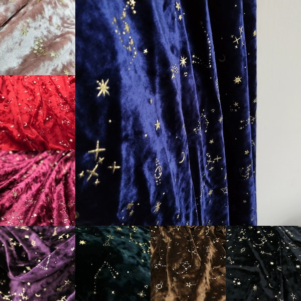 8 Colors Luxury peluche Velvet with Shiny Starry Sky,Gilding Fabric,Shimmer Clothing Fabric,Table Cloth,DIY Craft Fabric
