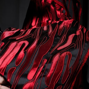 Red/Black Geometry Clothing Fabric,Red Jacquard Fabric,Luxury Fashion Design Fabric,Jacket Fabric