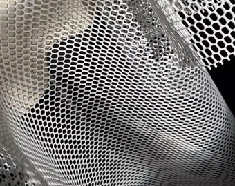 White/Black Hollow Out Fabric,Fashion Mesh Fabric,Haute Couture Fabric,Goth Dress Fabric 57'' Width