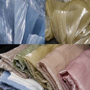 9 Colors Crinkled-textured Organza Fabric,Designer Fabric for Wedding,Dress,Pants,Suits Sewing