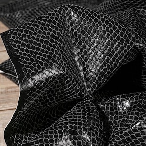 Cuir PU noir brillant, similicuir en forme d'écailles de dragon, vestes, théâtre, tissu pour travaux manuels, tissu de créateur, déguisements, tenues décontractées