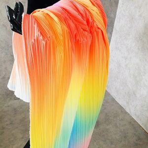 Rainbow Color Pleated fabric,Colorful Wrinkle Fabric,Upholstery Fabric