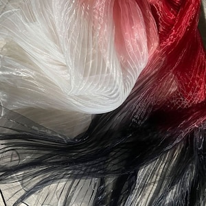 3 Colors Gradient Pleaseted Fabric,Ombre Gauze Fabric,Wedding Dress Fabric