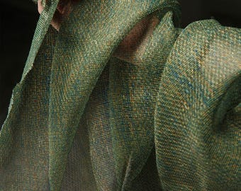 Retro Green Gold Lace,Sheer Linen Mesh For Ball Gowns,Houte Couture,Fashion Show