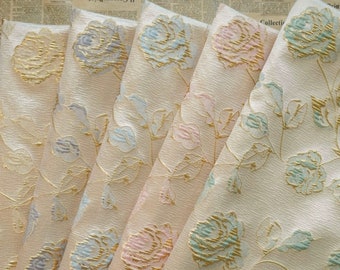 5 Colors Gold Rose Jacquard Brocade Gabric,Embossed Style Fabric,Fashion Fabric,DIY Clothing Fabric