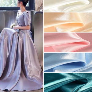 Water-Shine Crystal Satin Fabric: 56 Colors, Smooth Drape, Prom Gowns
