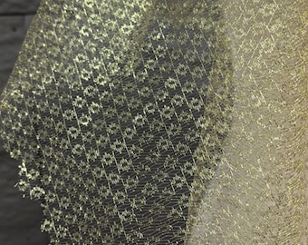 Goudkleurige metalen netstof, holle netstof, doorzichtig netkant voor knutselmateriaal, kostuums en decoratie