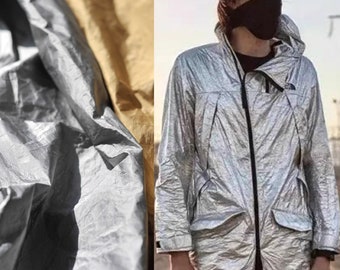 Gold/Silver Tyvek Paper Fabric: Waterproof Washable DuPont Material