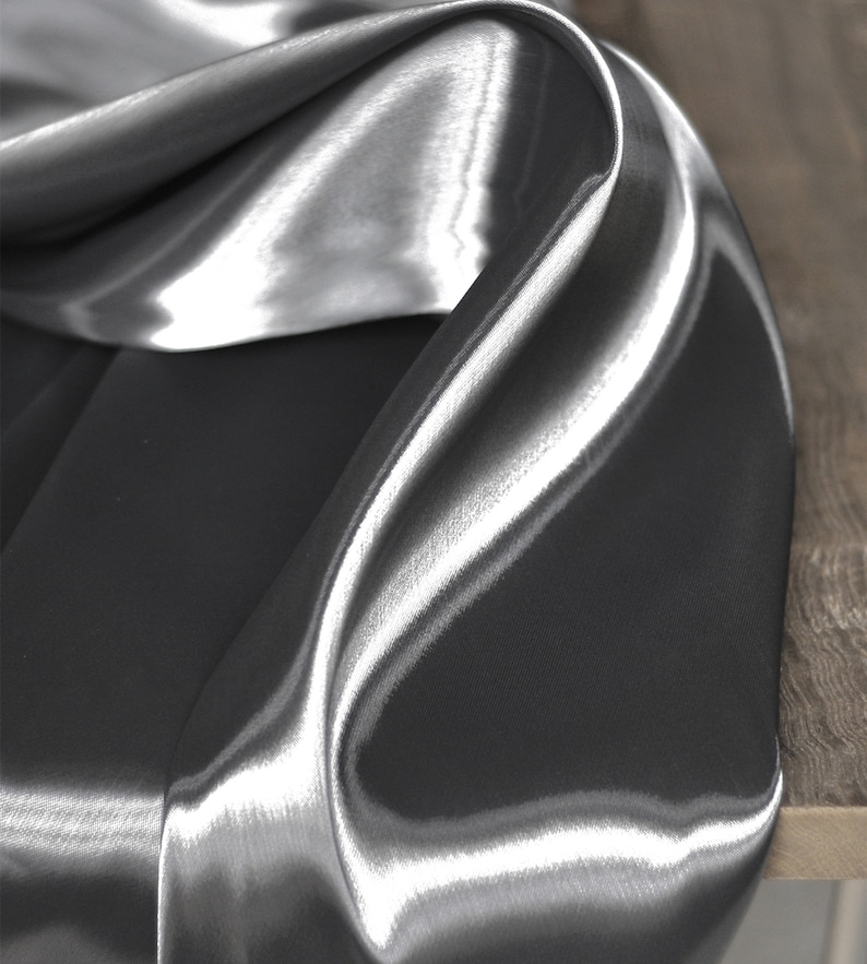 Super Shiny Fabric,Dark Gray Water-Shine ultra-gloss Designer Fabric,Smooth Well Drap Fabric,Sparkle Fabric,Pants,bag,jacket Fabric image 3