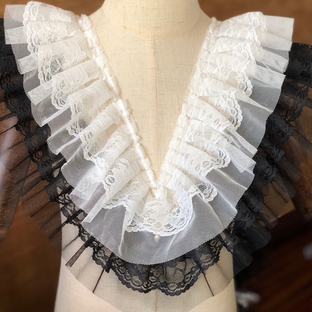 Double Layer Ruffle Lace Trim: 9cm Wedding Skirt Decoration - Etsy