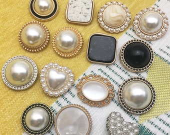 6 Pieces of Set Pearl Buttons,Bridal Buttons,Jewelry,Clothing Accessories,18 mm-30 mm