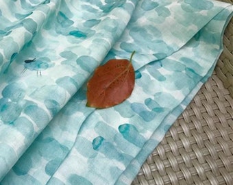 Digital Printed Ramie Fabric, Lightweight Summer Dress Material