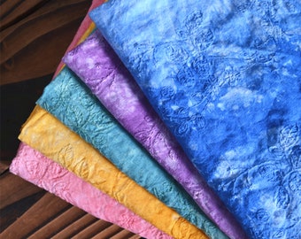 5 Colors embroidered fabric,Tie Dyed Fabric,Soft Linen Cotton Fabric,Summer Fabric