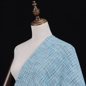 Blue linen fabric flax fabric orgnic linen fabric Clothing Fabric  craft by yard