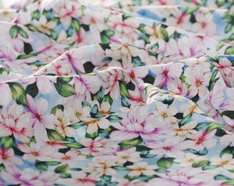 Floral Print Linen Fabric: Lightweight Soft Organic Blend