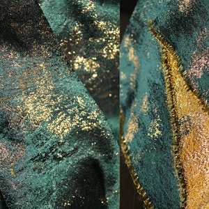 Green Gold Shiny Fabric,Gilding Design Fabric,Vintage Dress Fabric,Clothing Fabric