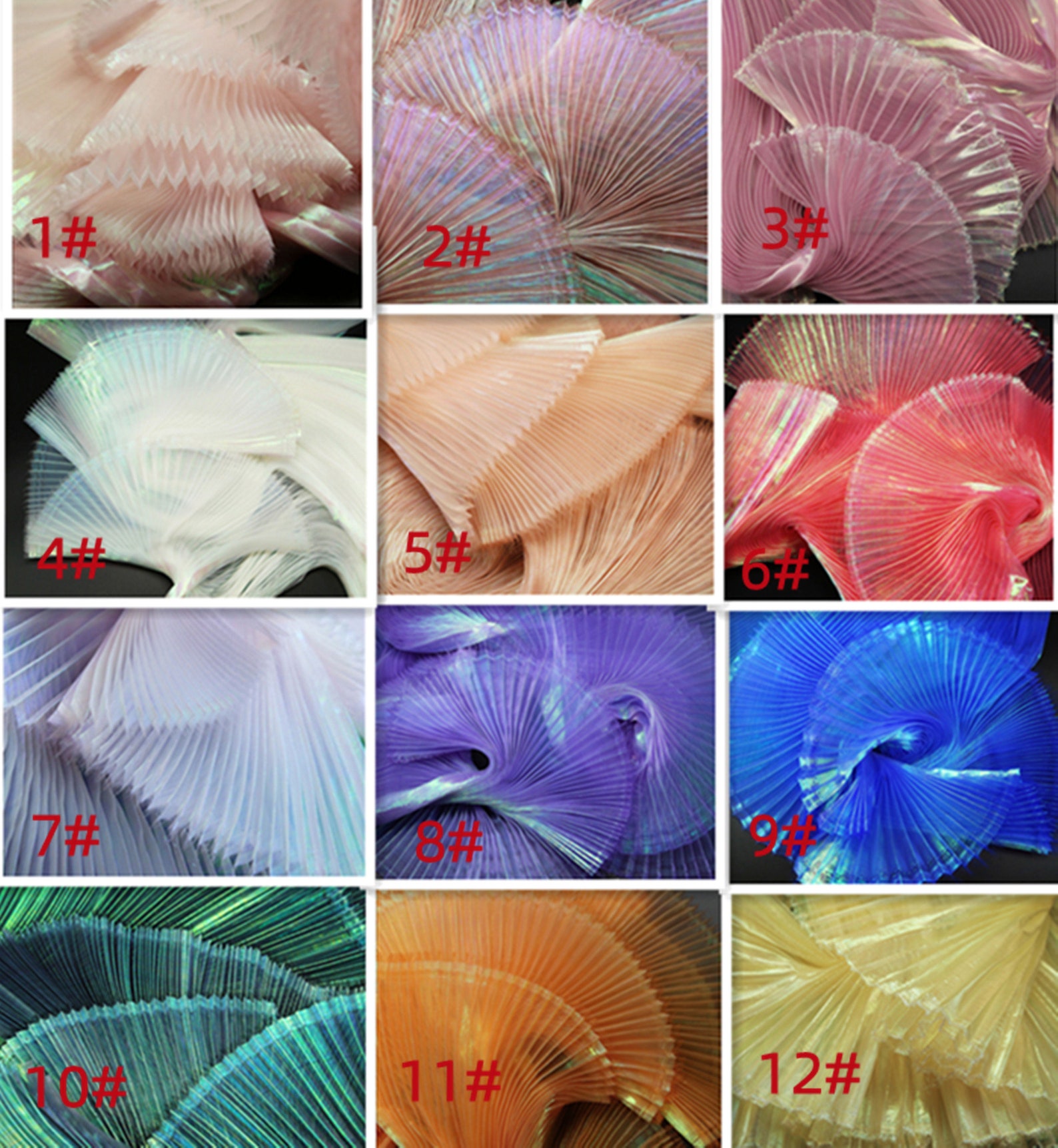 12 Colors Tripe Pleated Fabricwrinkle Chiffon Fabricsew for - Etsy